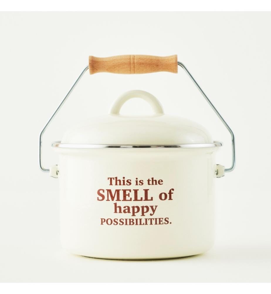 Emaillierter Eimer, 2 l – Cremefarben