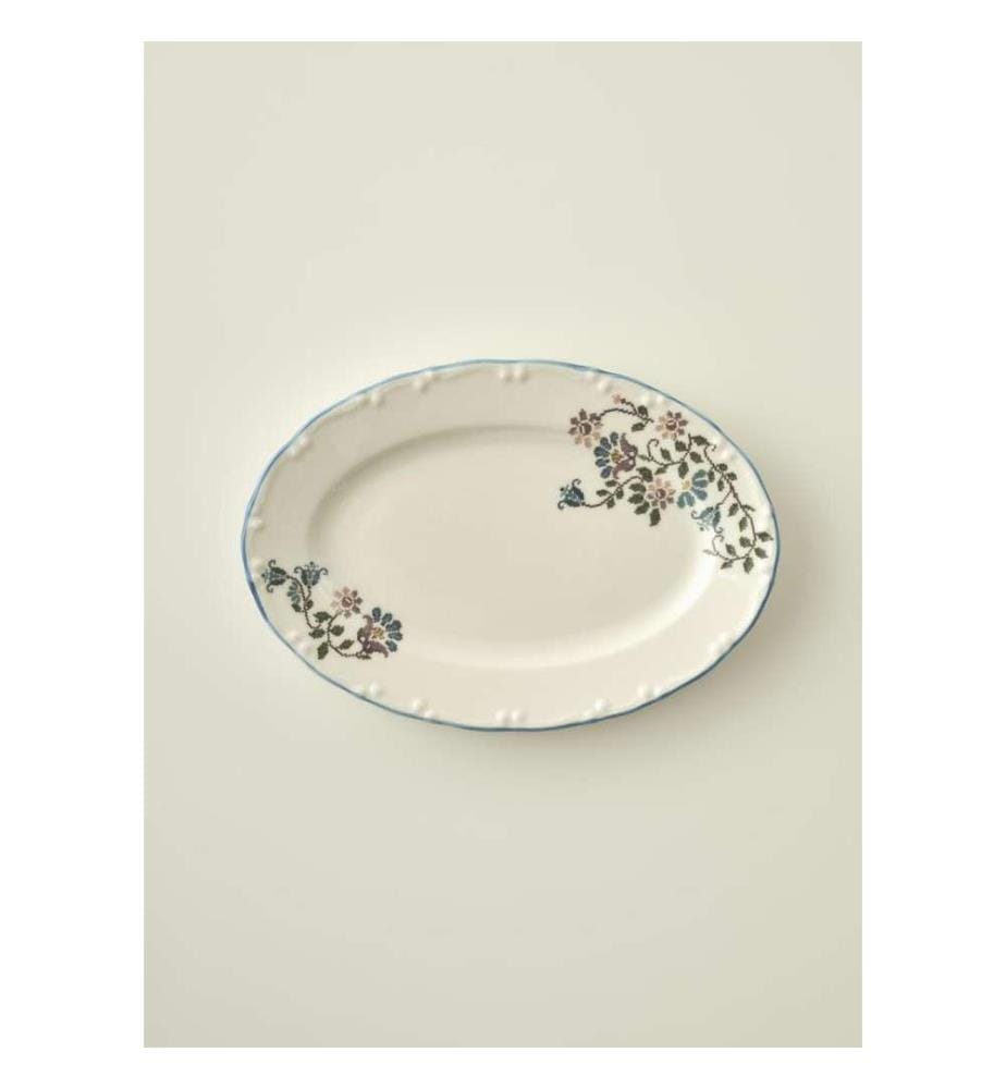 Vintage Oval Plate - White