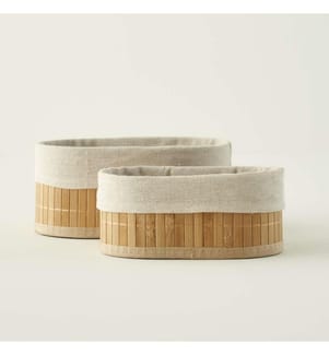 Set of 2 Bamboo Storage Boxes - Natural