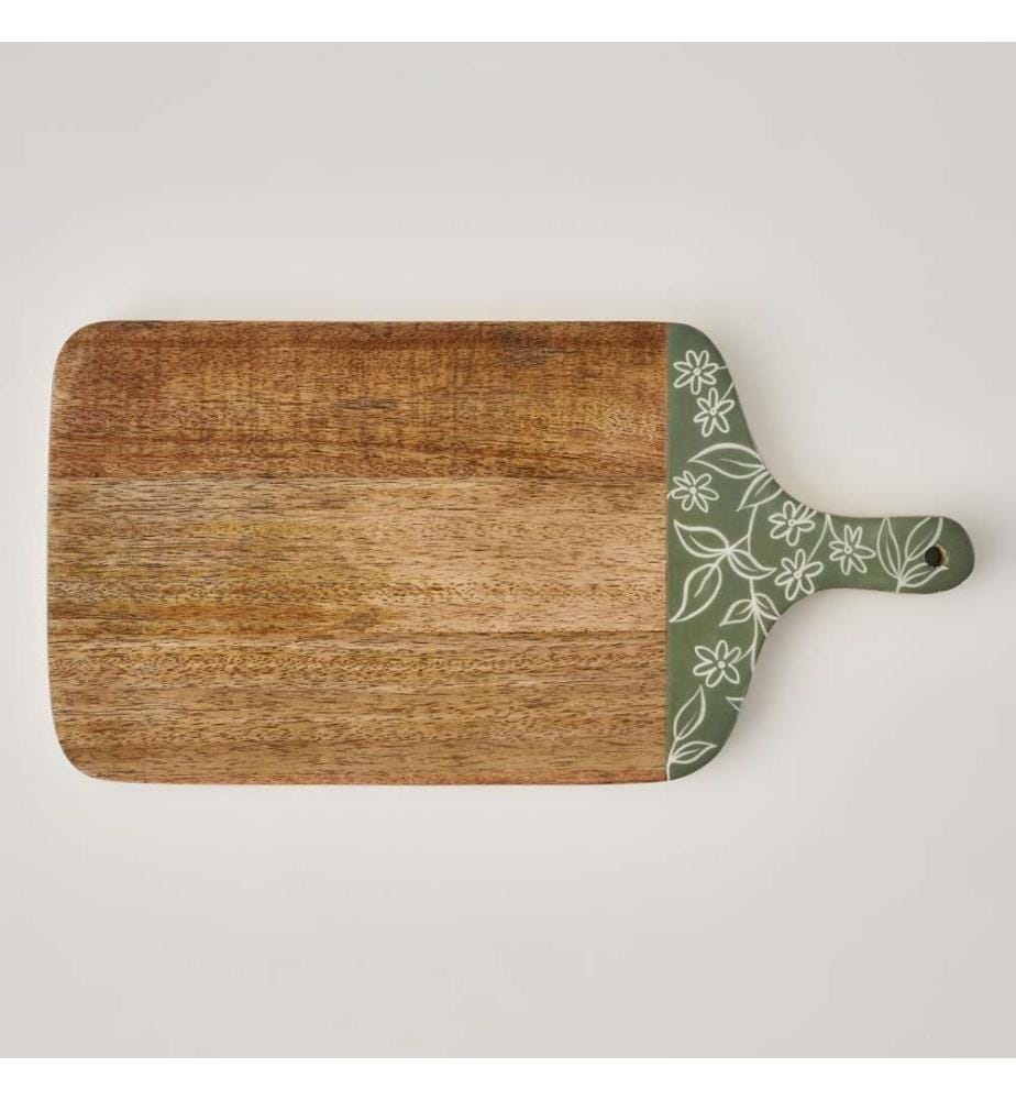 Mango Wood Serving Tray - Green