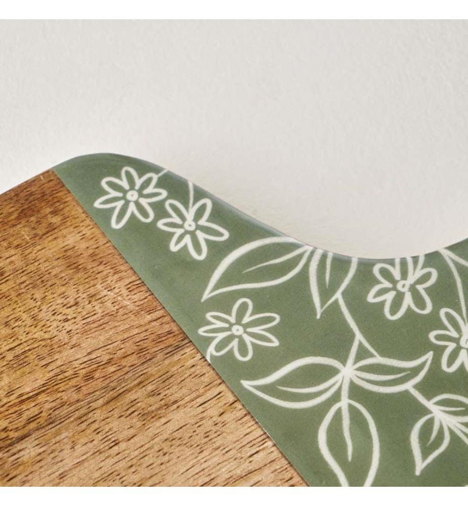 Mango Wood Serving Tray - Green