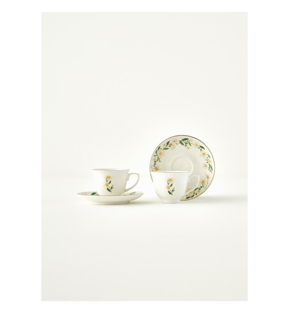 2er-Set Kaffeetassen – Cremefarben