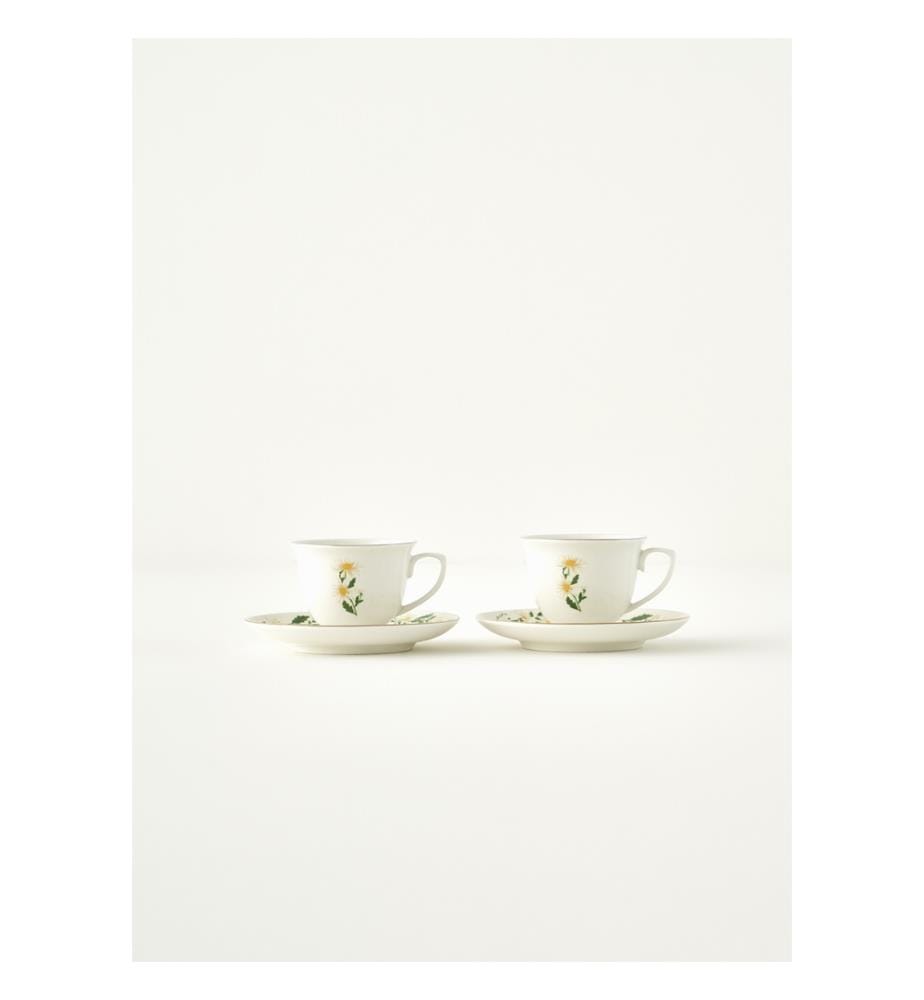 2er-Set Kaffeetassen – Cremefarben