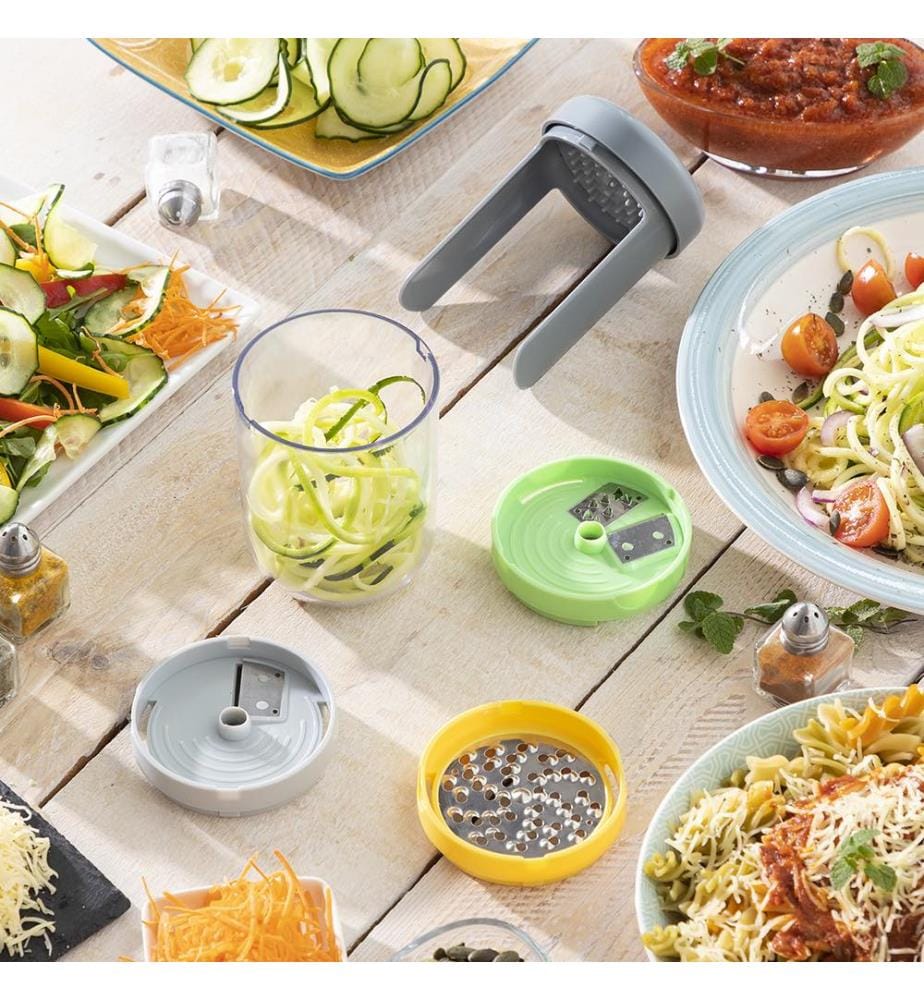 Spiral Vegetable Slicer with Grater - Multicolor