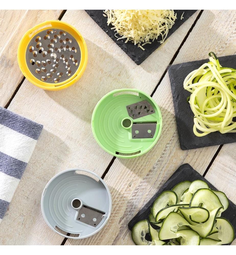 Spiral Vegetable Slicer with Grater - Multicolor