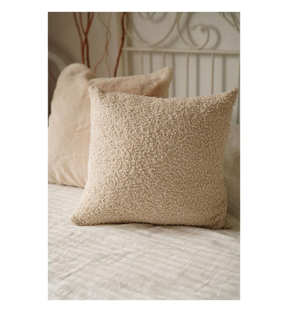 Plush-Style Cushion Cover - Beige