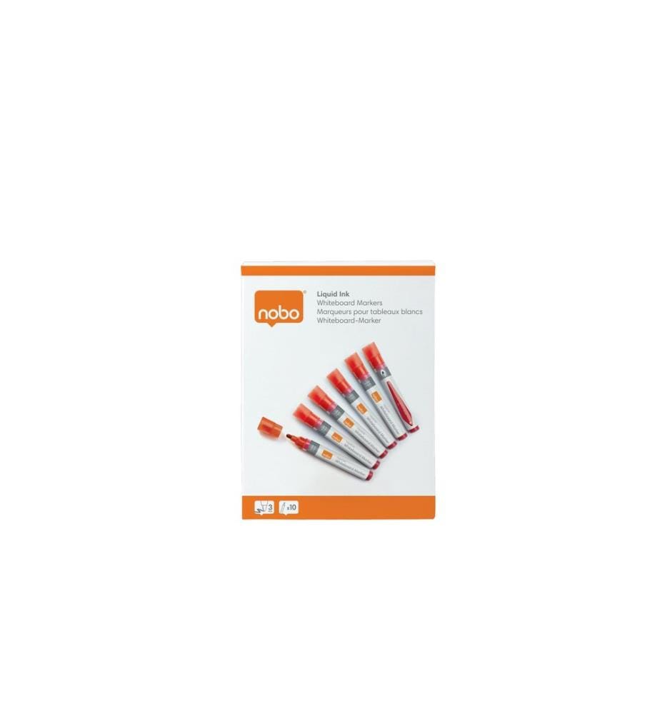 Nobo Whiteboard-Marker Liquid Ink 10 Stück, Rot