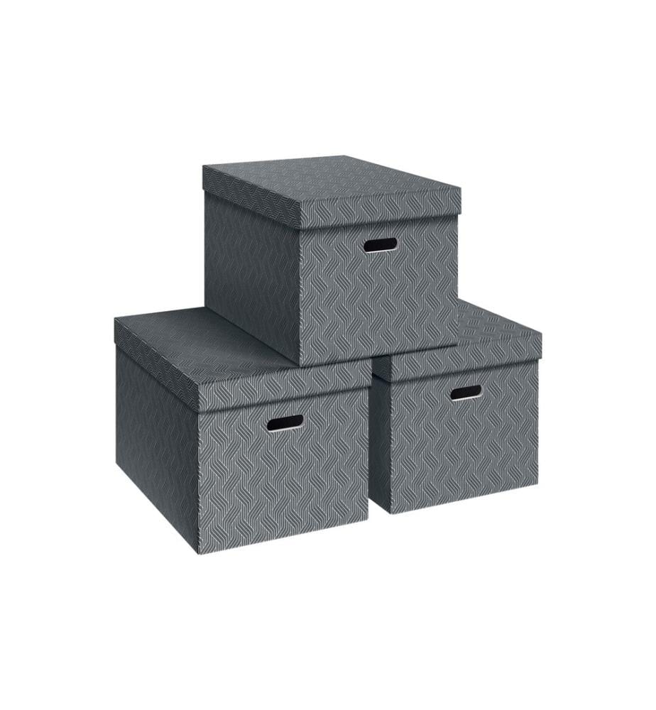 VON Aufbewahrungsbox Gross, 3 Stück, Grau