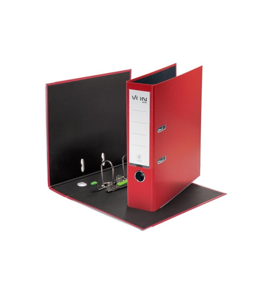 VON Ordner Ordner PP breit mit PP/Papier, 8 cm, Rot