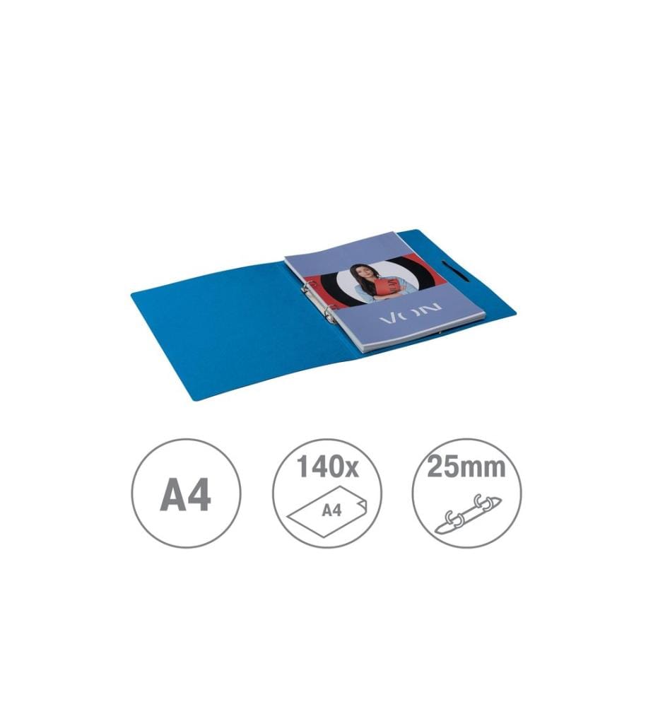 VON Ringbuch mit elastischen Eckbändern, 2.5 cm, Blau