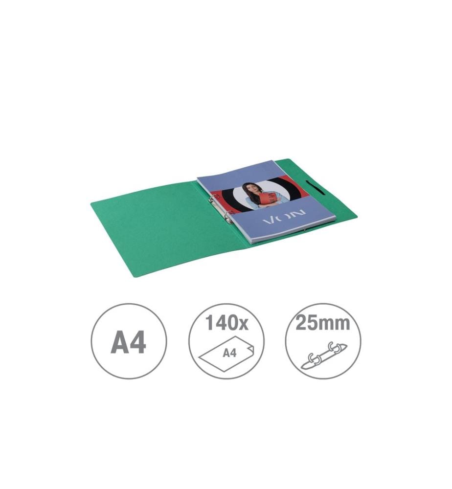 VON Ringbuch mit elastischen Eckbändern, 2.5 cm, Grün