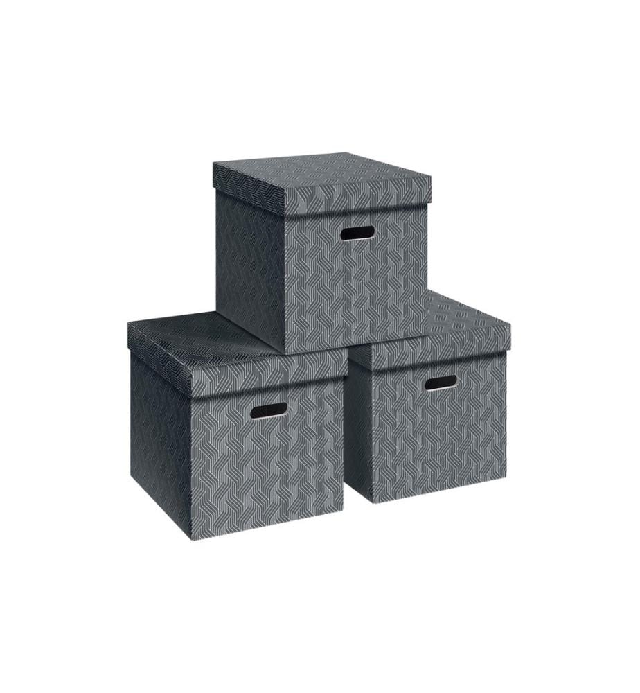 VON Boîte de rangement Cube, 3 pièces, Gris