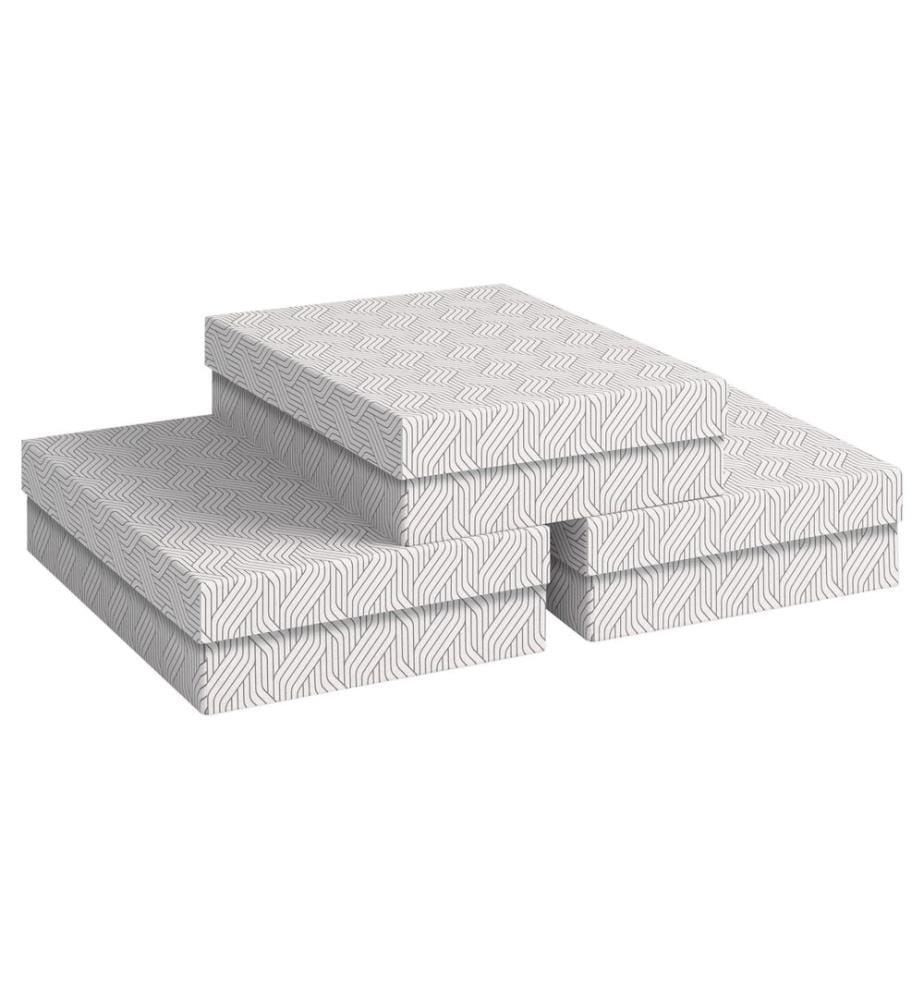 VON Boîte de rangement Moyenne, plate, 3 pièces, Blanc