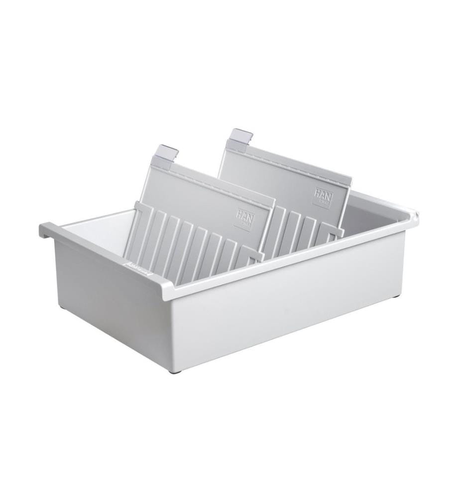 HAN Karteibox A5 Quer, 1300 Karten, Grau