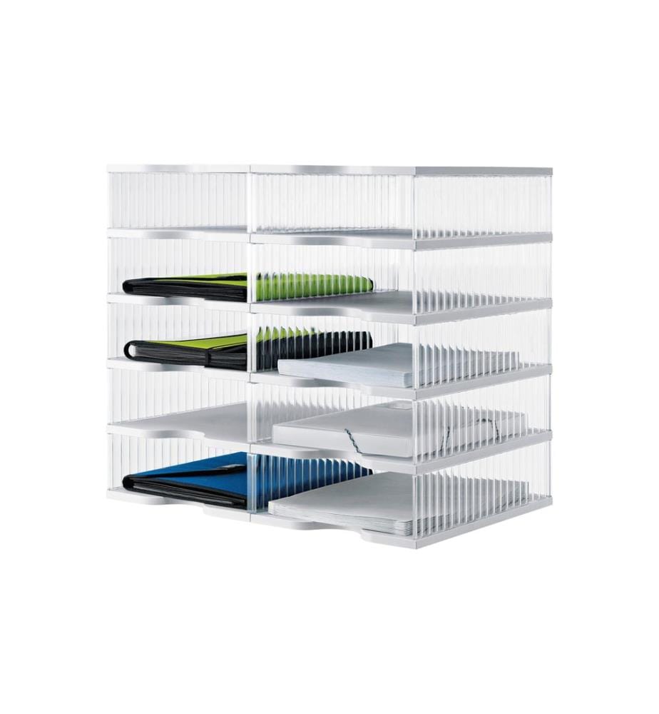 Styro Trieur de documents styropost Transparent, 10 compartiments