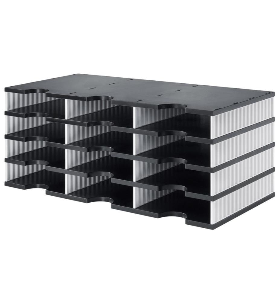 Styro dassier de documents styrodoc trio Standard, Noir, 12 compartiments