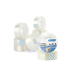 Rapesco Kleberolle 19 mm x 33 m, transparent, 10 Stück
