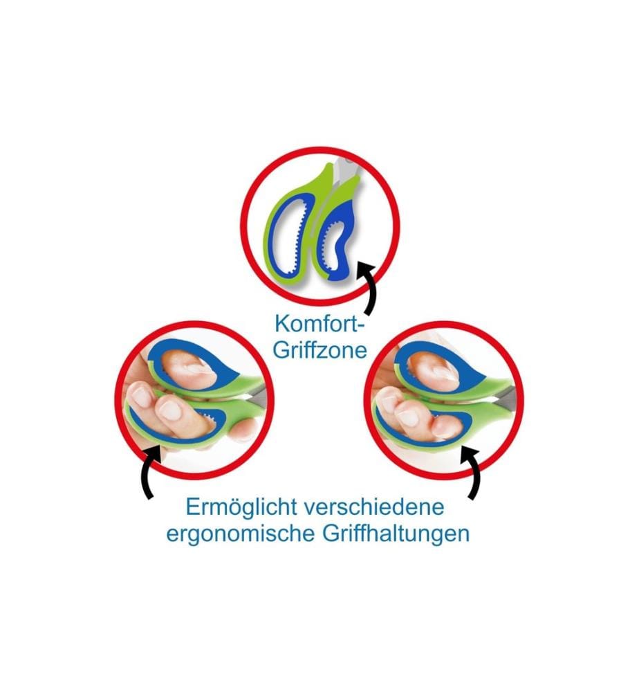 Läufer Kinderschere 13 cm, Edelstahl, Rechtshänder, Blau/Rot