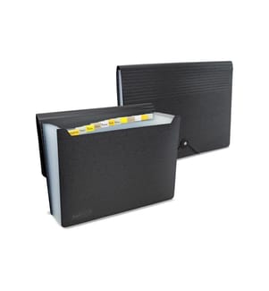 Rapesco Fächermappe Eco GRS A4 Schwarz, Doppelpack, 13-teilig