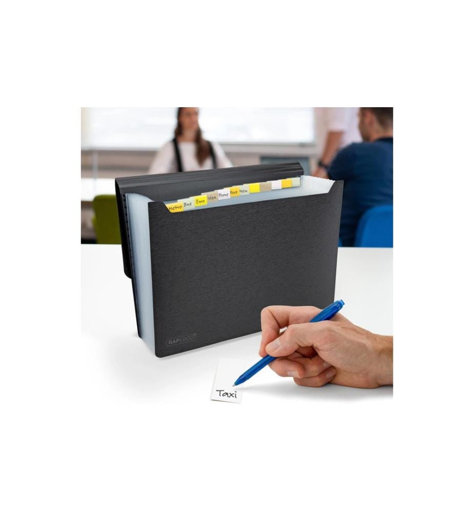 Rapesco Fächermappe Eco GRS A4 Schwarz, Doppelpack, 13-teilig