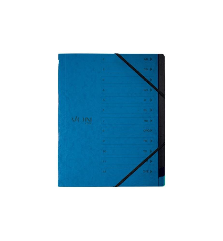 VON Ordnungsmappe Ordnungsmappe 12 Fächer mit 12 Fächern, Blau