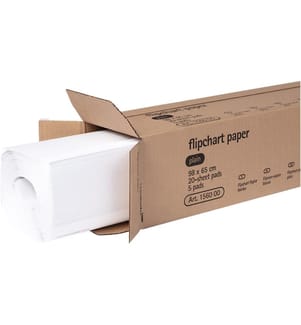 Legamaster Flipchart Papier 65 x 98 cm 20 Blatt Blanco 80 g/m², 5 Stück