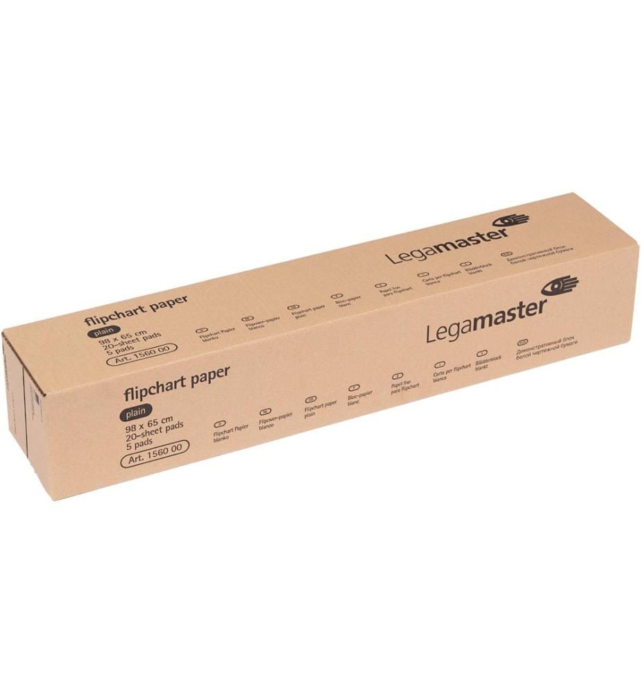 Legamaster Flipchart Papier 65 x 98 cm 20 Blatt Blanco 80 g/m², 5 Stück