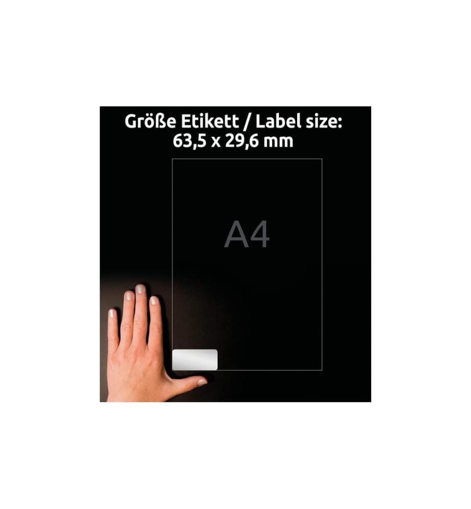 Etichette per targhette Avery Zweckform L6011-20 63,5 x 29,6 mm