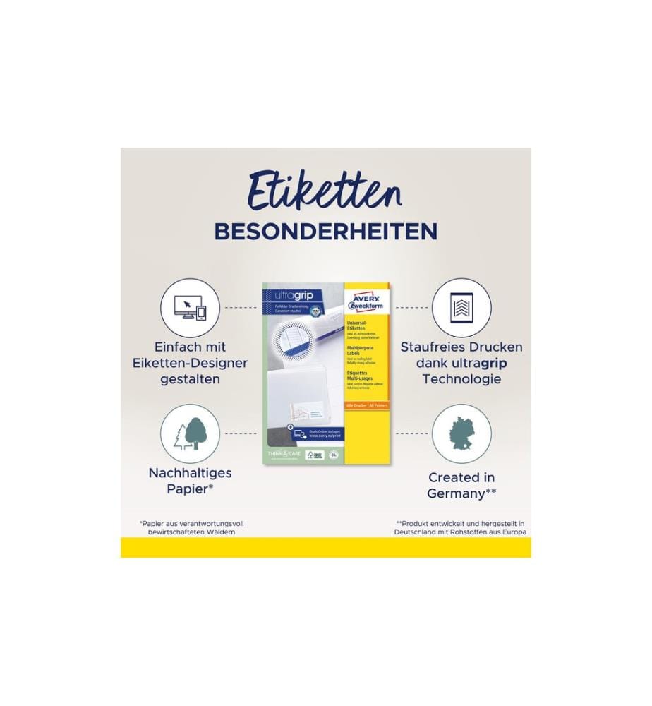 Avery Zweckform Universal-Etiketten 3655 210 x 148 mm, 100 Blatt