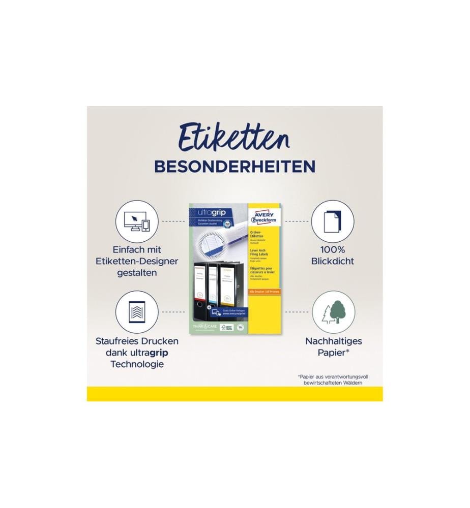 Avery Zweckform Ordneretiketten L4761-100 61 x 192 mm