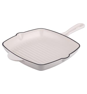 White cast iron grill pan - 27 cm