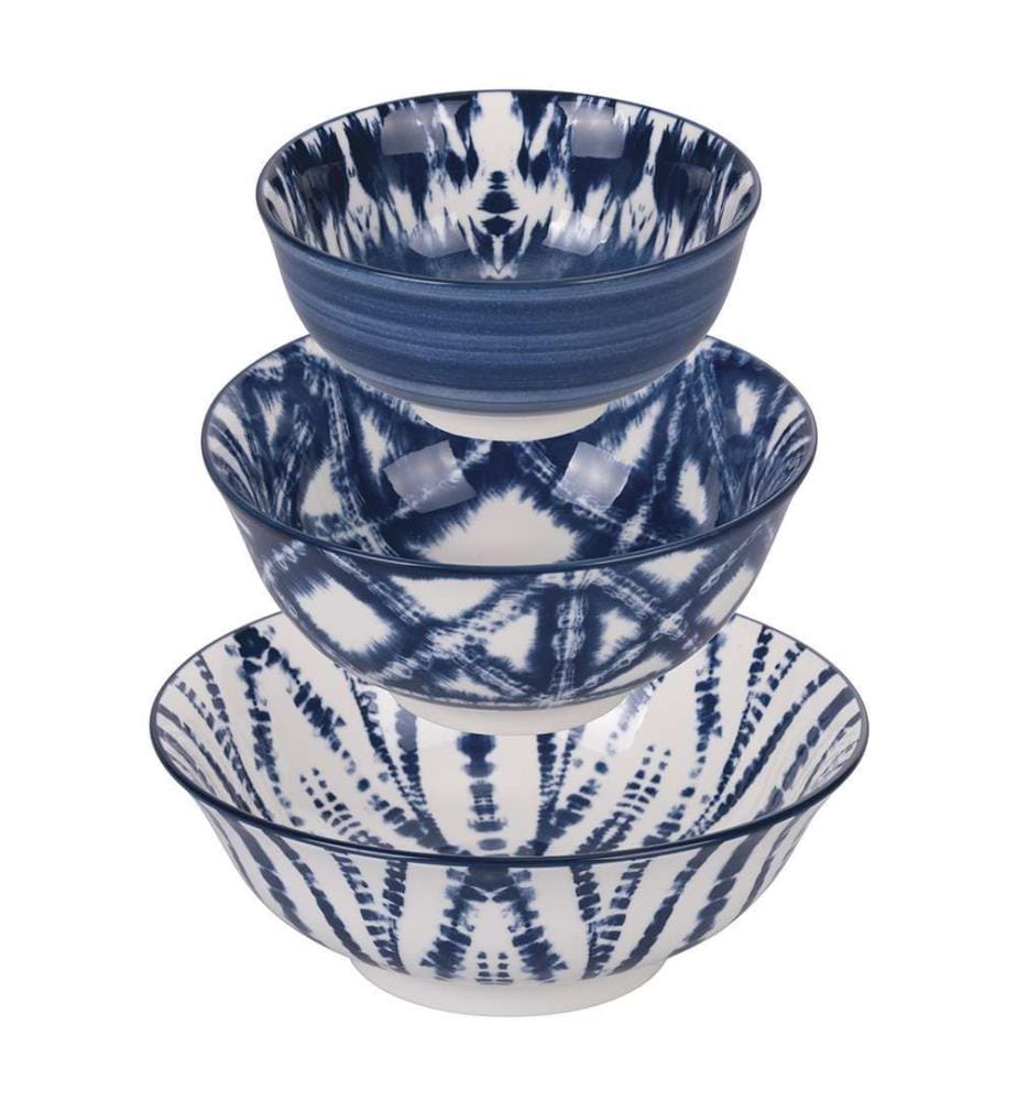 Set of 3 bowls - White / Blue