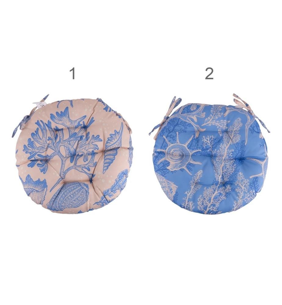 Double-Sided Chair Cushion “Nautical Chic” - Ø 42 cm