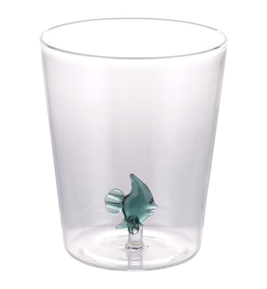 Set of 4 3D Fish Water Glasses 420 ml - Assorted