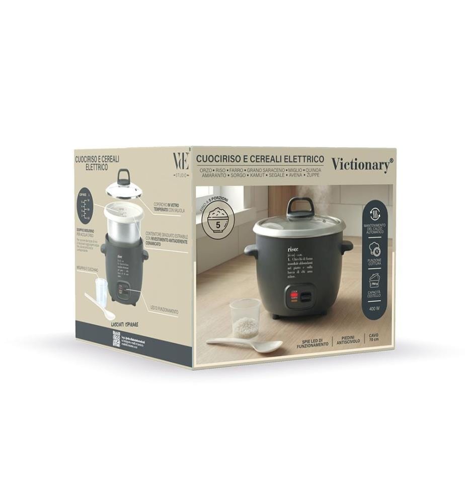 Victionary 1 L, 400 W Rice Cooker - Anthracite