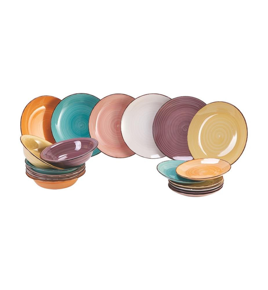 Chalet Set of 18 Pieces Dinner Service - Multicolor