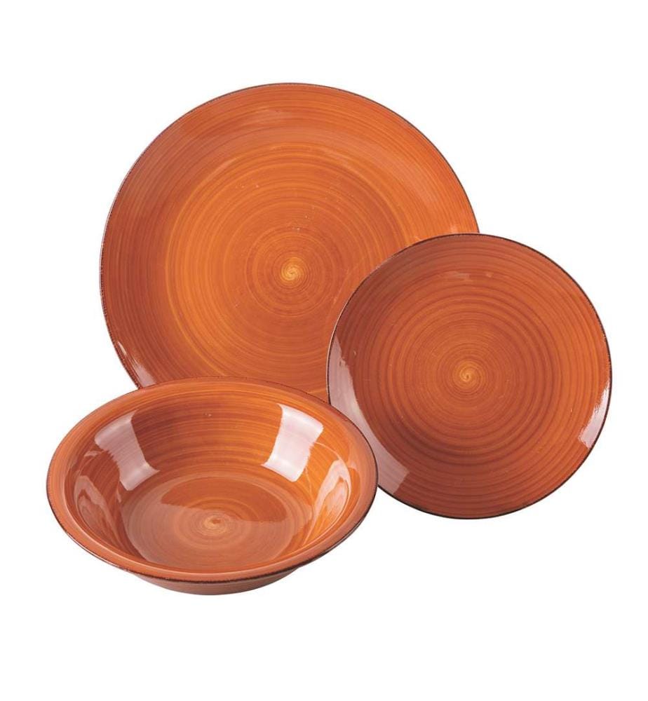 18-piece round dinner service - Multicolor