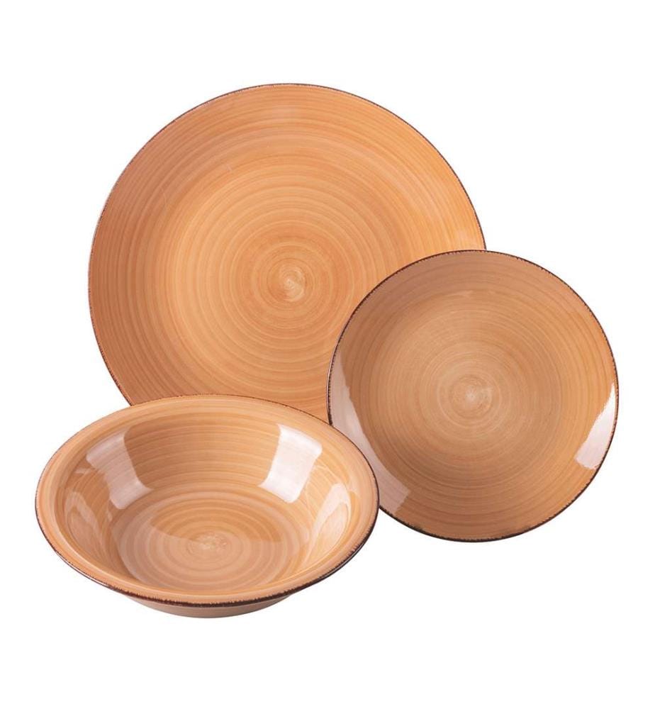 18-piece round dinner service - Multicolor