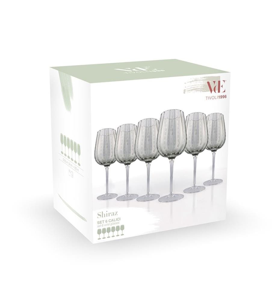 Set of 6 stemmed glasses - 500 ml / Green