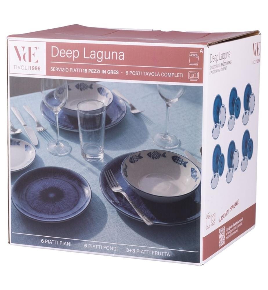 Deep Laguna Dinnerware Set - 18-piece