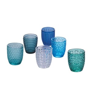 Set of 6 Geometric Tumblers - Blue
