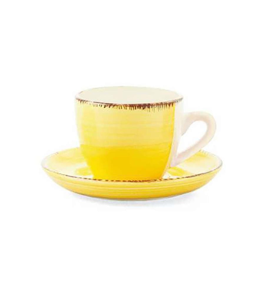 Set aus 6 Kaffeetassen Chalet mit Untertasse - Mehrfarbig