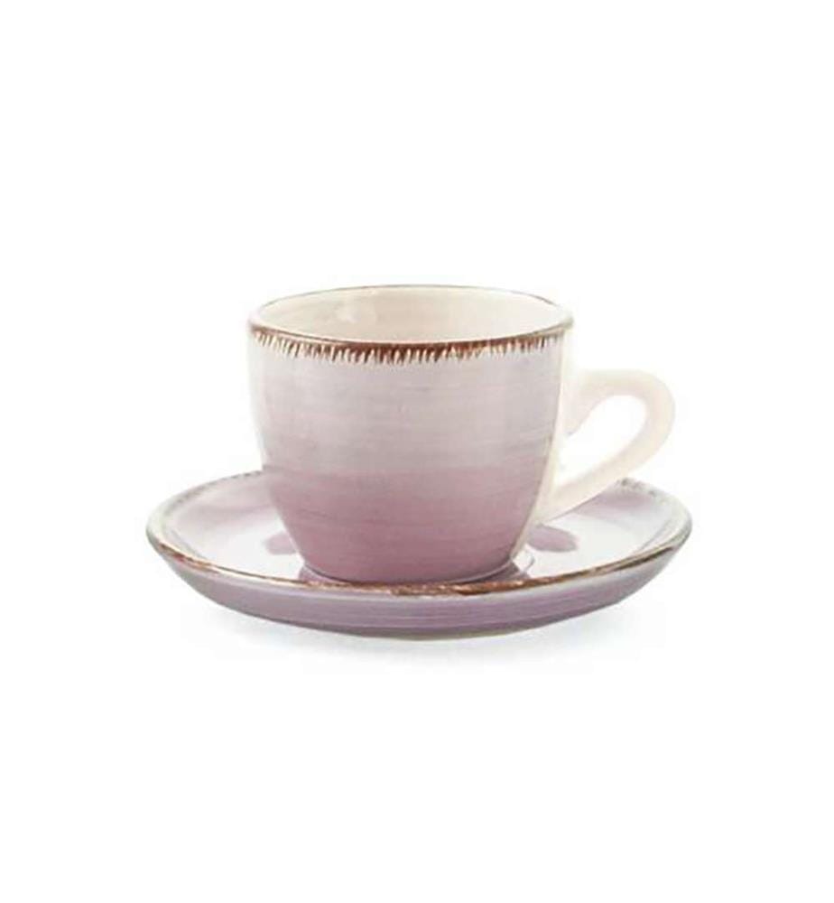 Set aus 6 Kaffeetassen Chalet mit Untertasse - Mehrfarbig