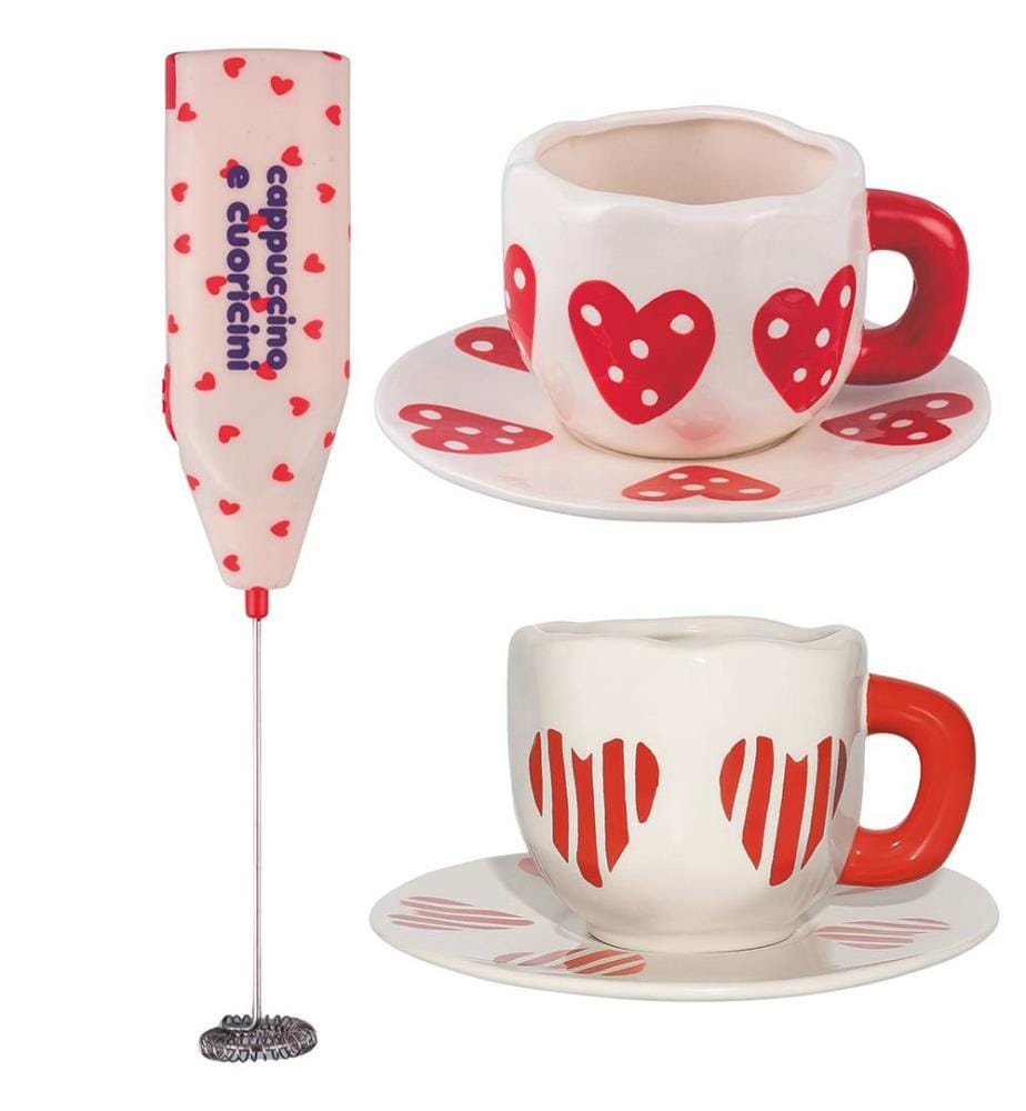 Cuoricini set - 2 cups + 2 saucers + cream jug