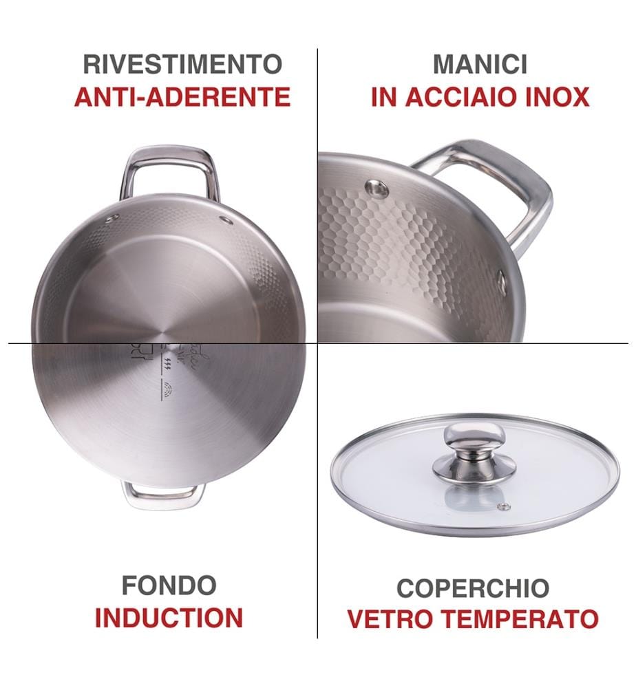 Radici Stainless Steel Saucepan with Lid - Ø 22 cm