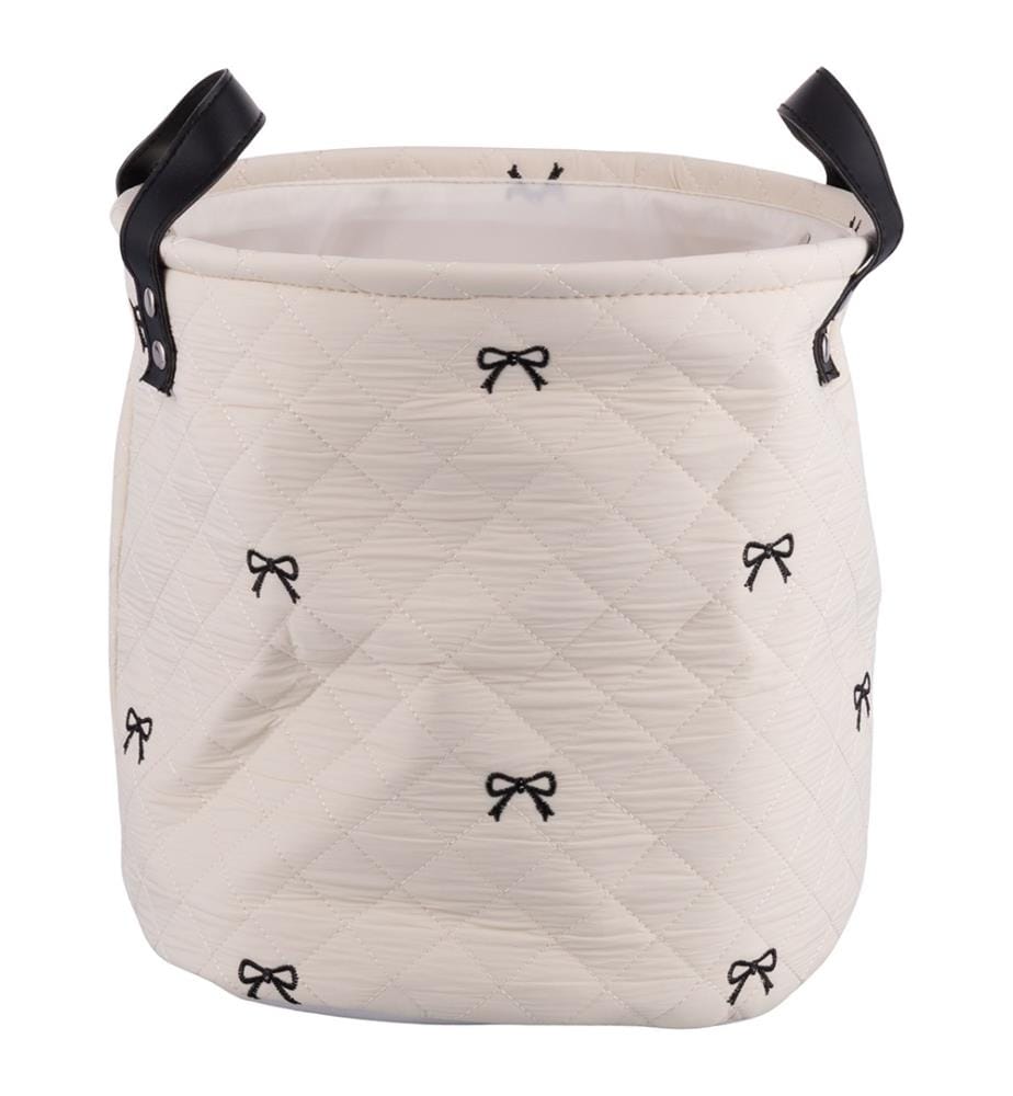 Bows Quilted Laundry Basket with Handles - Ø 25 cm
