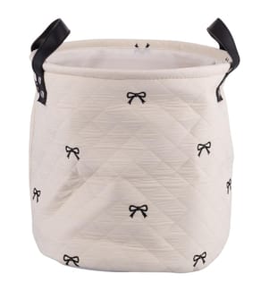 Bows Quilted Laundry Basket with Handles - Ø 25 cm