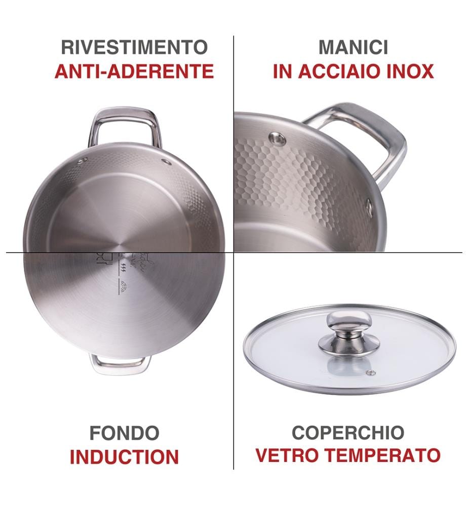 Radici Stainless Steel Saucepan with Lid - Ø 18 cm