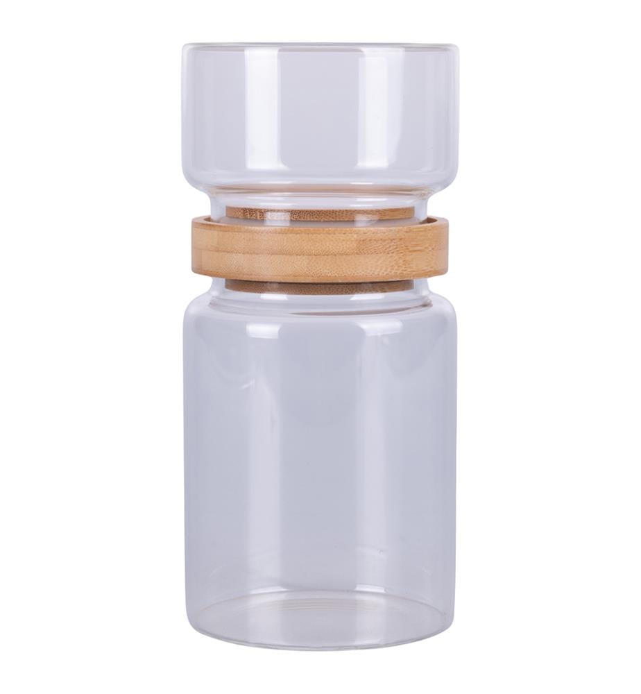 Borosilicate glass jar with bamboo lid