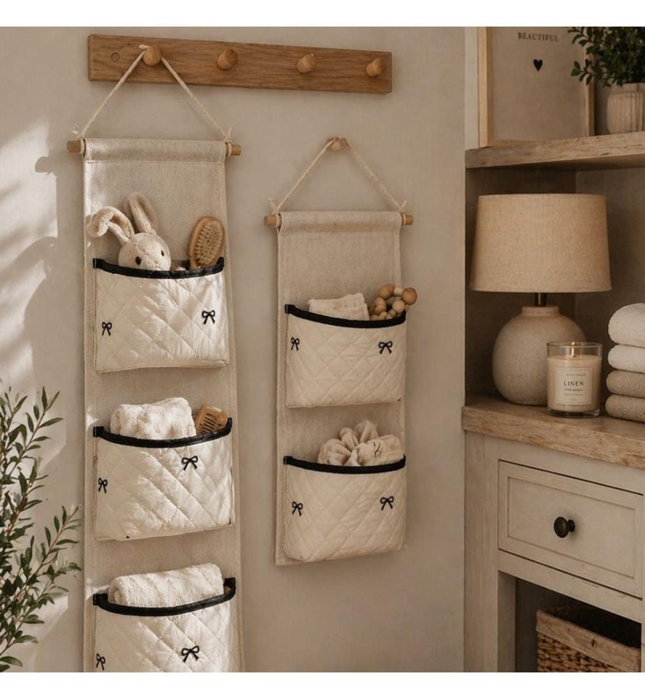 Ribbon Wall-Mounted Storage Rack, 2-Piece Set - 18 x 40 cm